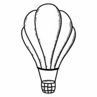 lucht ballon. reis. vector tekening illustratie. vliegend in lucht. schetsen door hand.