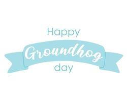 groundhog dag. groundhog dag kaart. groundhog dag belettering.vector illustratie. vlak hand- getrokken stijl. vector