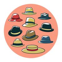 Gratis kleurrijke Panama Hats collectie Vector