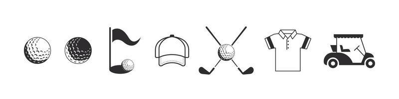 golf pictogrammen set. golf tekens. golf elementen voor ontwerp. vector pictogrammen