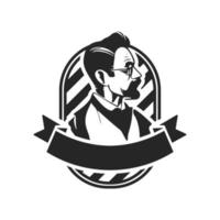 elegant Mens logo. de logo kan verbeelden een gestileerde ontwerp voor een kapperszaak of salon. vector