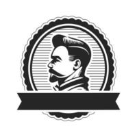 logo beeltenis een elegant Mens. de logo kan verbeelden een gestileerde ontwerp voor een kapperszaak of salon. vector