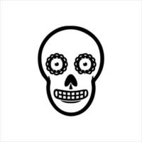 Mexicaans schedel vector met patroon. oud school- tatoeëren stijl schedel tatoeëren ontwerp schetsen. zwart en wit illustratie. Mexicaans schedel illustratie