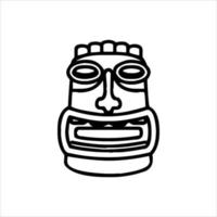 silhouet van tiki afgod icoon. gemakkelijk illustratie van een tiki afgod icoon voor web ontwerp geïsoleerd Aan een wit achtergrond, tiki tribal houten masker, tropisch exotisch fabriek en bamboe bord. traditioneel Hawaii vector