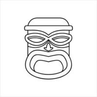 silhouet van tiki afgod icoon. gemakkelijk illustratie van een tiki afgod icoon voor web ontwerp geïsoleerd Aan een wit achtergrond, tiki tribal houten masker, tropisch exotisch fabriek en bamboe bord. traditioneel Hawaii vector