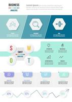 business concept infographic sjabloon met swot-analyse. vector