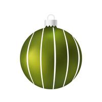 groene kerstboom speelgoed of bal volumetrische en realistische kleurenillustratie vector