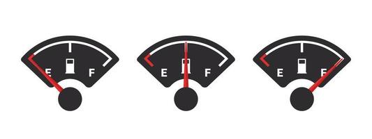 brandstof peilen schaal en brandstof meter. benzine indicator. brandstof indicator concept. vector illustratie