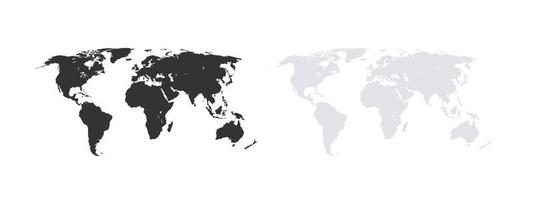 wereld kaarten. wereld kaart sjabloon. vlak aarde wereld kaart. vector illustratie