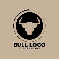 stier, koe, angus hoofd icoon logo sjabloon vector