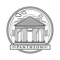 Lijn kunst Damascus Pantheon Vector