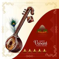 gelukkig vasant panchami festival viering decoratief achtergrond vector