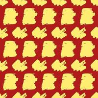 naadloos patroon met geel hand- getrokken kattebelletje smeren Aan rood achtergrond. abstract grunge textuur. vector illustratie