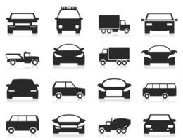 verzameling van silhouetten van auto's. een vector illustratie