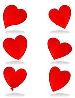 reeks van pictogrammen van rood harten. een vector illustratie