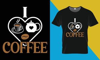 koffie typografie t-shirt ontwerp, ik liefde koffie vector