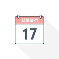 17e januari kalender icoon. januari 17 kalender datum maand icoon vector illustrator