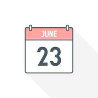 23e juni kalender icoon. juni 23 kalender datum maand icoon vector illustrator