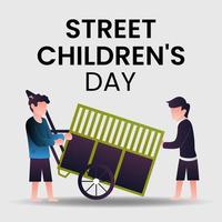 straat kinderen dag. biedt een stem voor kinderen dat leven Aan de straat zo hun rechten kan niet worden buiten beschouwing gelaten. vector eps10.