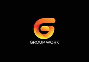 groep werk abstract g brief modern embleem logo ontwerp vector