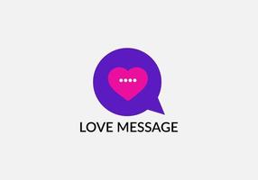 liefde bericht abstract embleem logo ontwerp sjabloon vector