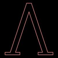 neon lambda Grieks symbool hoofdstad brief hoofdletters doopvont rood kleur vector illustratie beeld vlak stijl