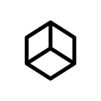 kubus icoon lijn geïsoleerd Aan wit achtergrond. zwart vlak dun icoon Aan modern schets stijl. lineair symbool en bewerkbare hartinfarct. gemakkelijk en pixel perfect beroerte vector illustratie