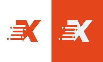 brief X logo snel snelheid, snel energie laten vallen icoon. snelheid logotype element vector