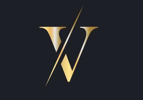luxe brief v logo ontwerp voor mode en luxe symbool vector