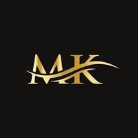 mk brief logo. eerste mk brief bedrijf logo ontwerp vector sjabloon