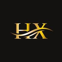 creatief hx brief met luxe concept. modern hx logo ontwerp voor bedrijf en bedrijf identiteit vector