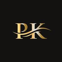 modern pk logo ontwerp voor bedrijf en bedrijf identiteit. creatief pk brief met luxe concept vector