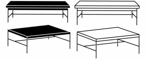 kant visie tafel icoon reeks geïsoleerd Aan wit achtergrond vector