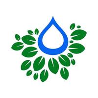 natuurlijk water logo ontwerp vector