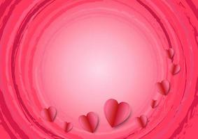 abstract roze cirkel glad Valentijn dag papier hart achtergrond vector