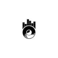 muziek logo sjablonen. vinylplaat. vectorillustratie. vector