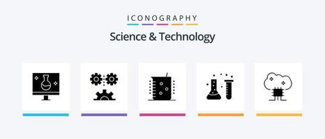 wetenschap en technologie glyph 5 icoon pak inclusief wolk netwerken. wolk gebaseerd Diensten. mechanisatie. laboratorium. chemisch industrie. creatief pictogrammen ontwerp vector