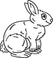 baby konijn geïsoleerd kleur bladzijde voor kinderen vector