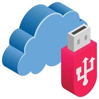 pendrive - isometrische 3d illustratie. vector