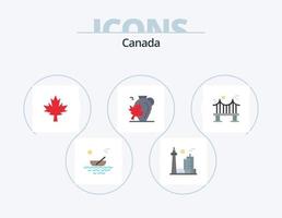 Canada vlak icoon pak 5 icoon ontwerp. esdoorn. Canada. beroemd stad. herfst. esdoorn- vector