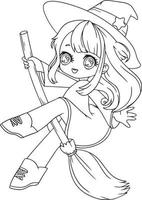 heks anime meisje schets tekening vector