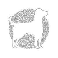 single gekruld een lijn tekening van schattig hond abstract kunst. doorlopend lijn trek grafisch ontwerp vector illustratie van vriendelijk huiselijk dier voor icoon, symbool, bedrijf logo, poster muur decor