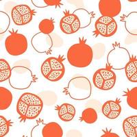 granaatappel patroon. abstract granaatappel naadloos patroon, granaatappel achtergrond. gestileerde fruit vector illustratie. keuken behang ontwerp, textiel, kleding stof, tafelkleed, afdrukken.