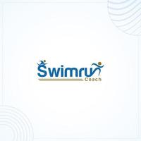 zwemmen rennen sport logo sjabloon in modern creatief minimaal stijl vector ontwerp