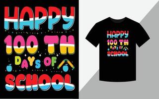 gelukkig 100ste dagen van school, t-shirt ontwerp voor kinderen vector