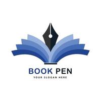 boek pen logo vector sjabloon. onderwijs logo vector