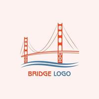 brug logo, gouden poort brug logo vector sjabloon