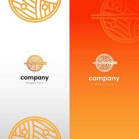 logo symbool noodle elegant picturaal met gouden oranje kleur vector