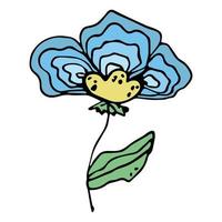 gemakkelijk bloem clip art. hand- getrokken bloemen tekening. voor afdrukken, web, ontwerp, decor, logo vector