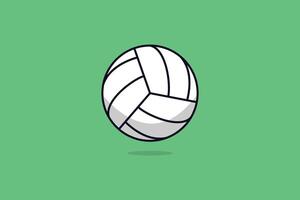 volleybal bal vector illustratie. sport voorwerp icoon concept. sport wit kleur ronde bal vector ontwerp. volleybal bal icoon logo Aan groen achtergrond met schaduw.
